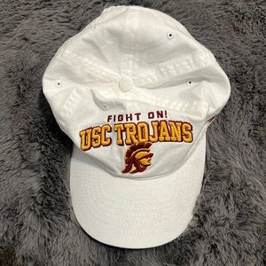 white USC “fight on” hat
